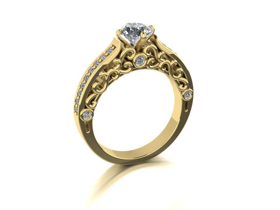 Ring 2 filigree engagement 3D print model_6