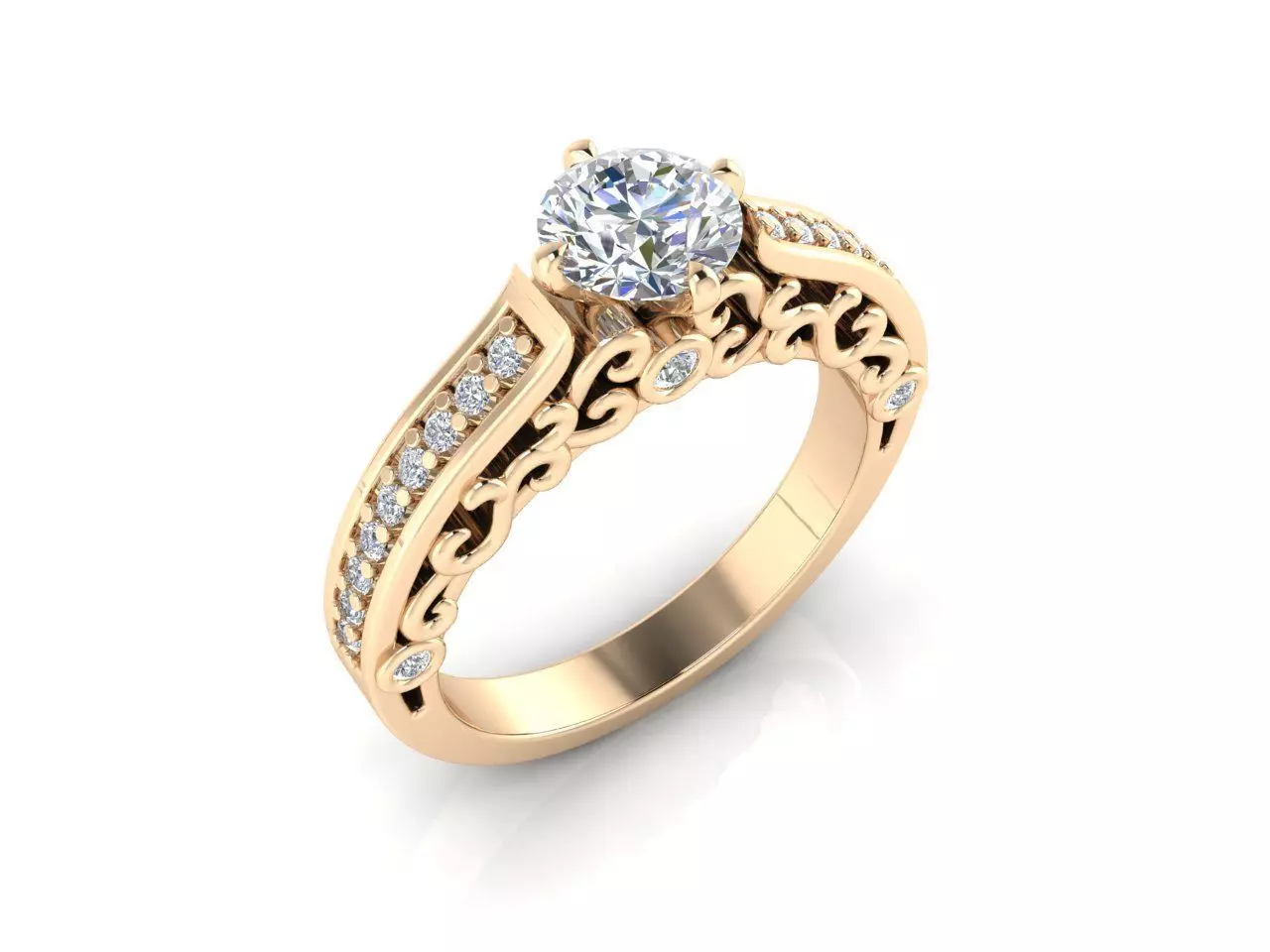 Ring 2 filigree engagement 3D print model_0