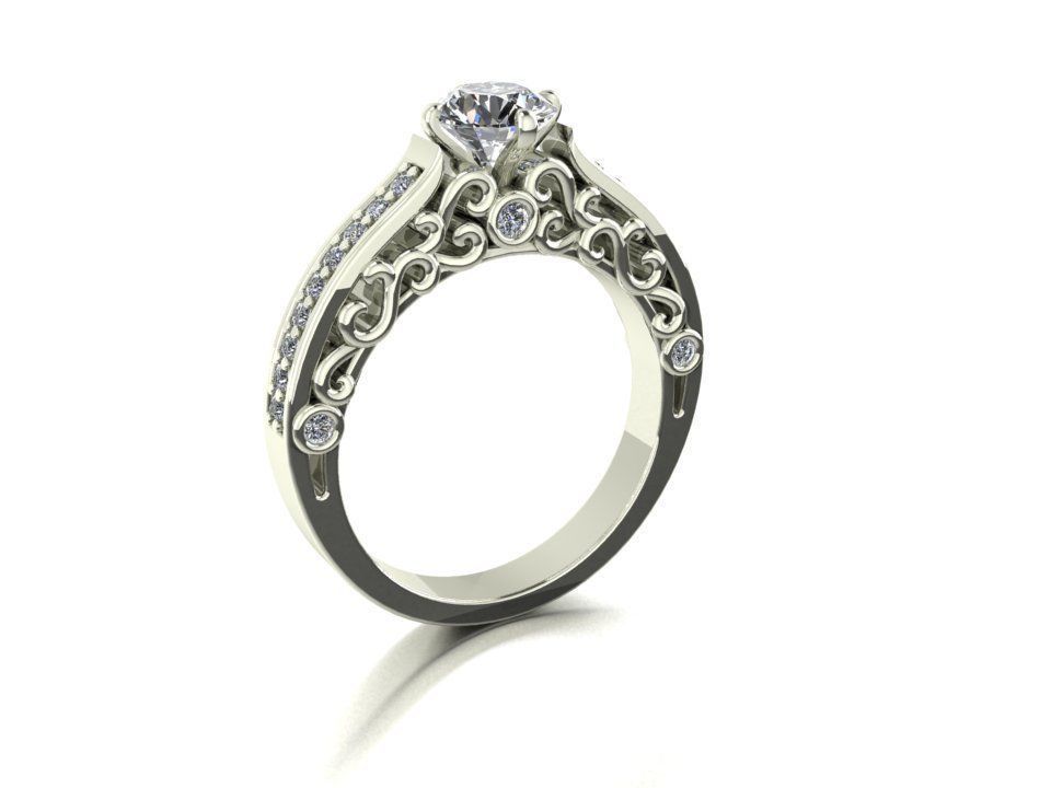 Ring 2 filigree engagement 3D print model_5