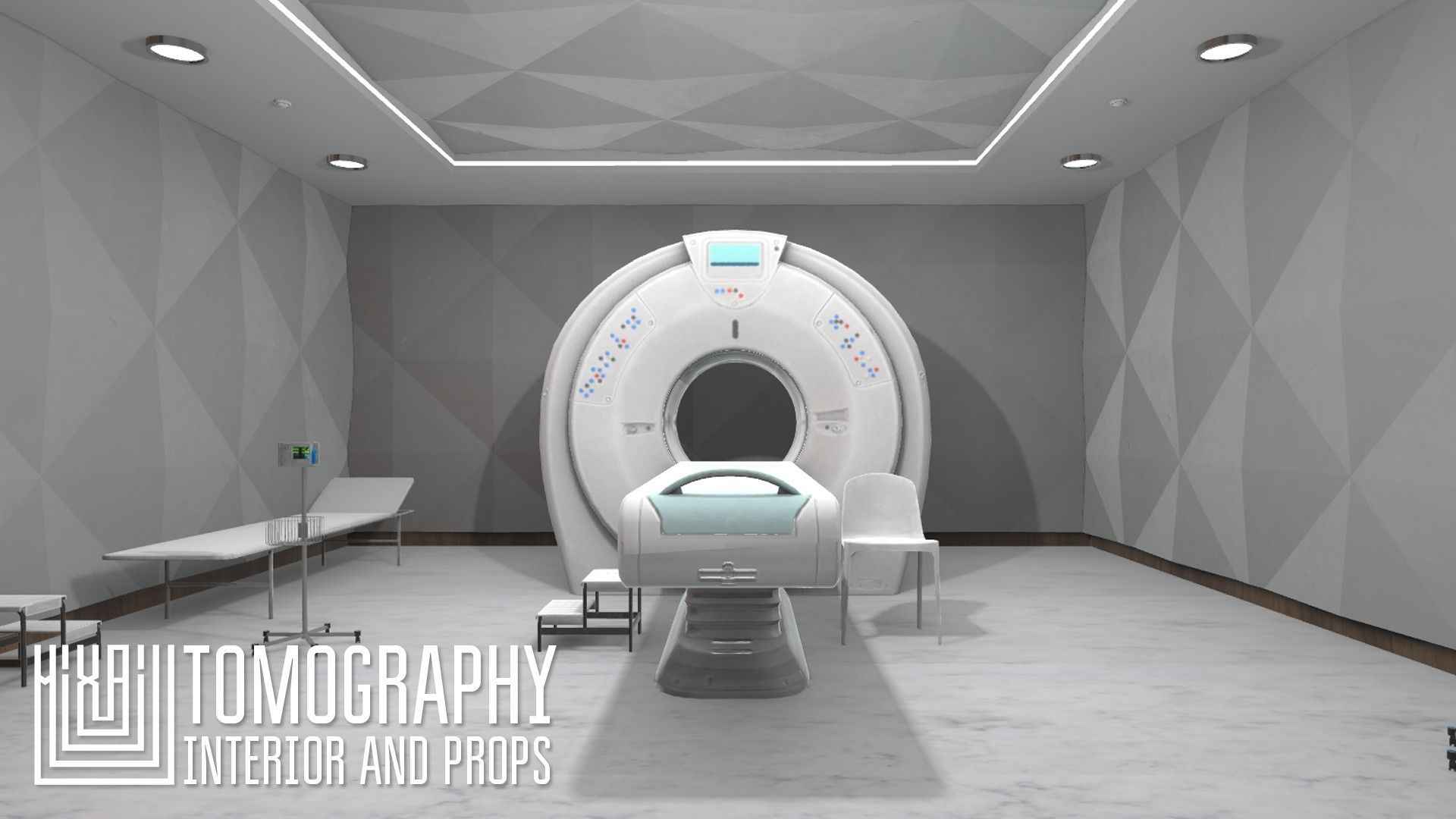 Tomography - interior and props Low-poly 3D model_2