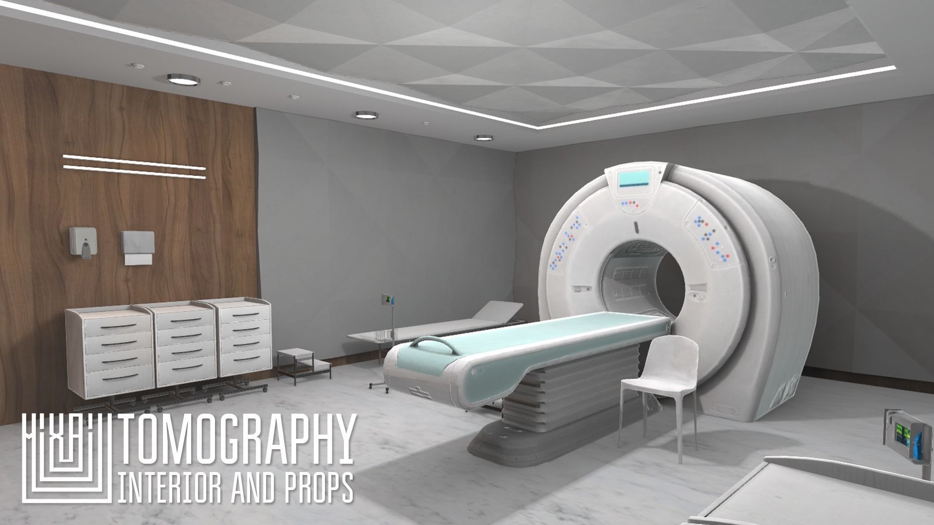 Tomography - interior and props Low-poly 3D model_1