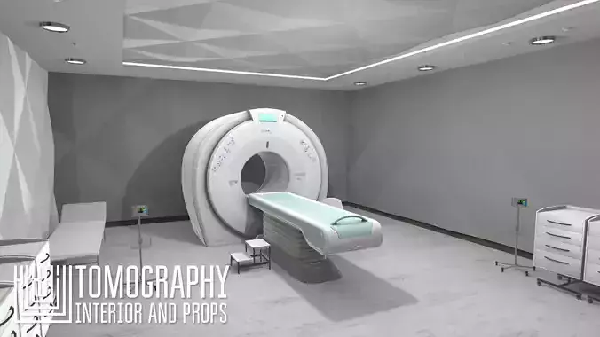 Tomography - interior and props Low-poly 3D model
