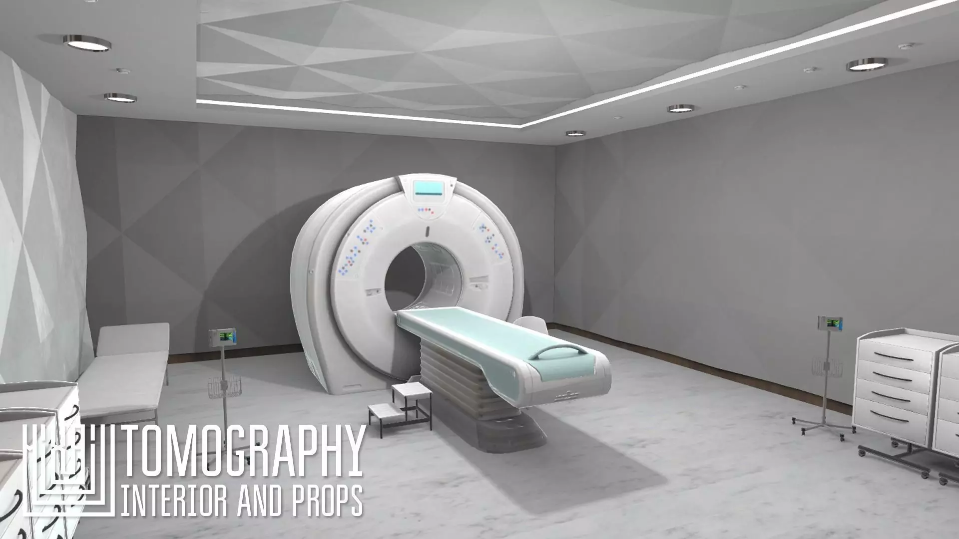 Tomography - interior and props Low-poly 3D model_0