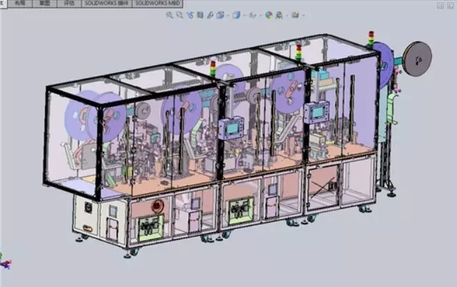 Highly efficient and complex USB type C fully automatic assembly 3D model_0