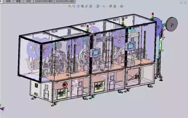 Highly efficient and complex USB type C fully automatic assembly 3D model