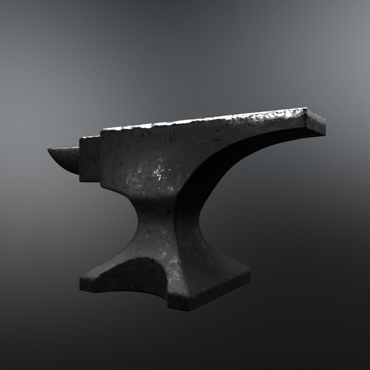 The ancient metal anvil 3D model_2