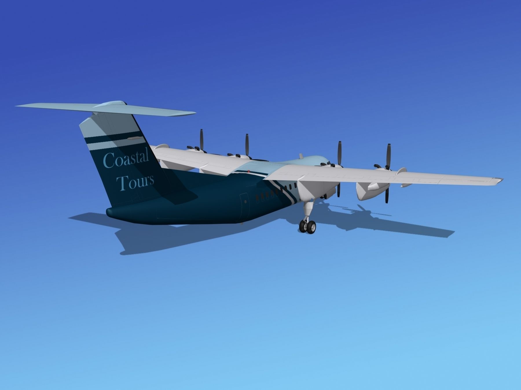 Dehavilland DHC-7 Coastal Tours 3D model_5