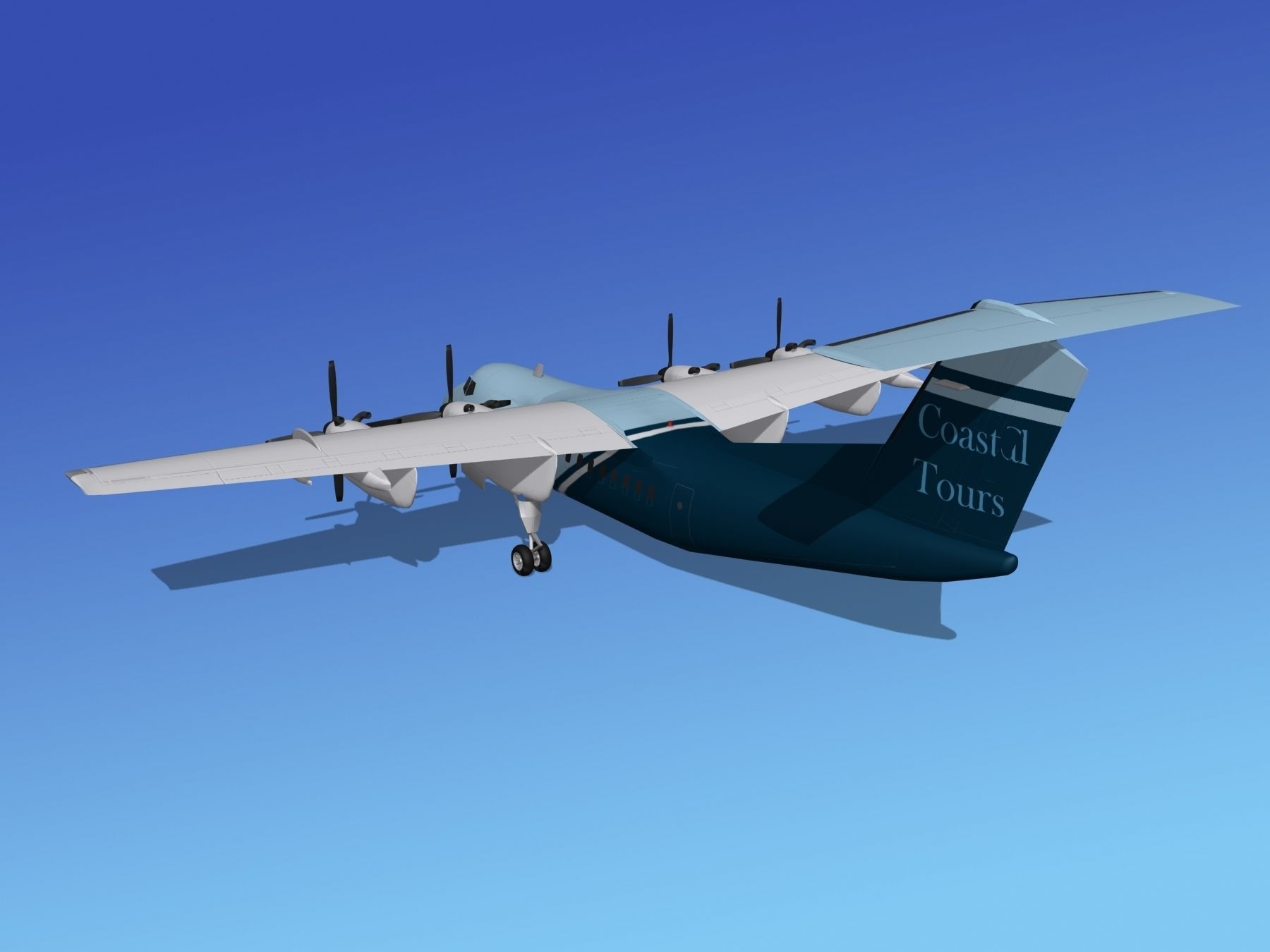 Dehavilland DHC-7 Coastal Tours 3D model_7