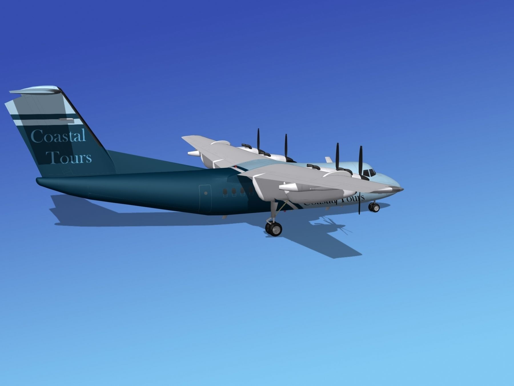 Dehavilland DHC-7 Coastal Tours 3D model_4