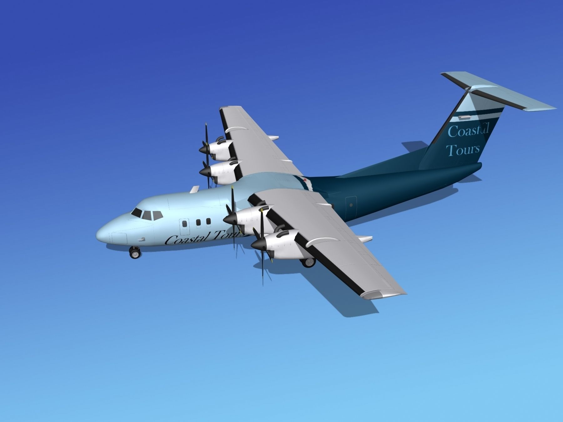 Dehavilland DHC-7 Coastal Tours 3D model_9