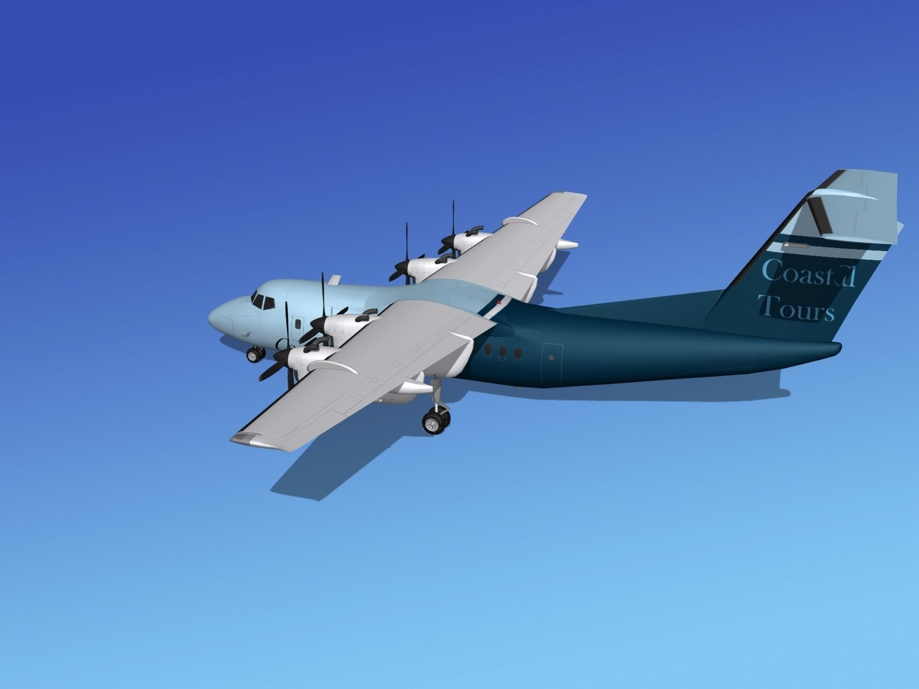 Dehavilland DHC-7 Coastal Tours 3D model_8