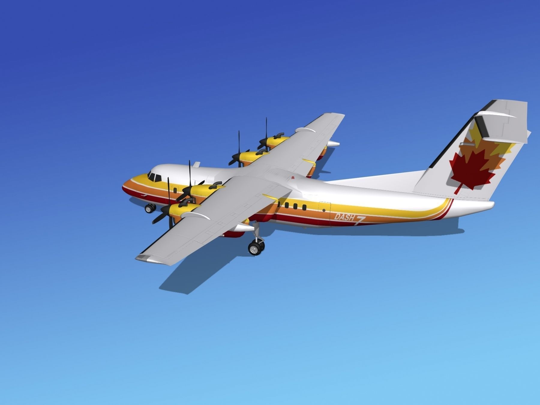 DHC-7 Dehavilland Canada 3D model_8