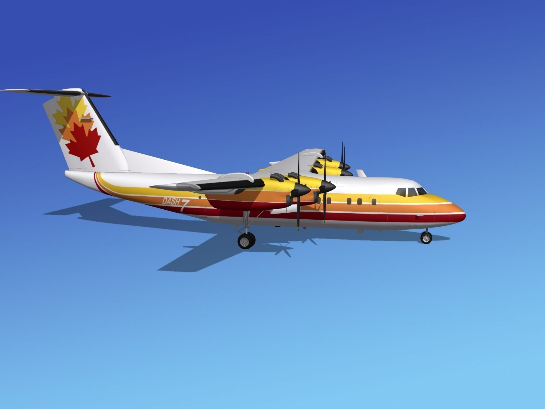 DHC-7 Dehavilland Canada 3D model_4