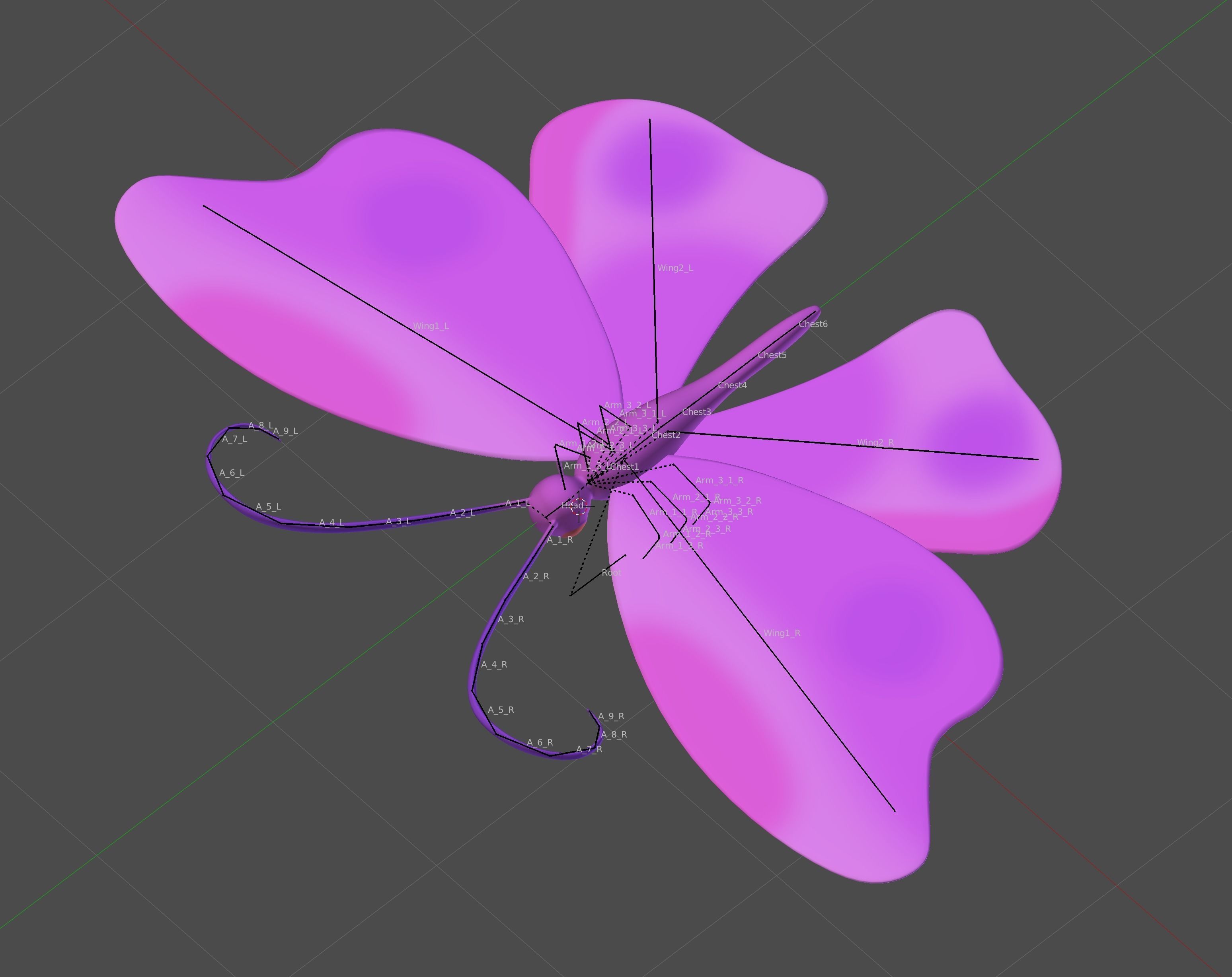 Butterfly Rigged 3D model_7