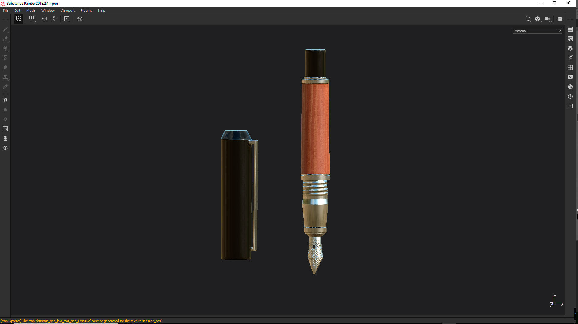 Fountain Pen Low-poly 3D model_7