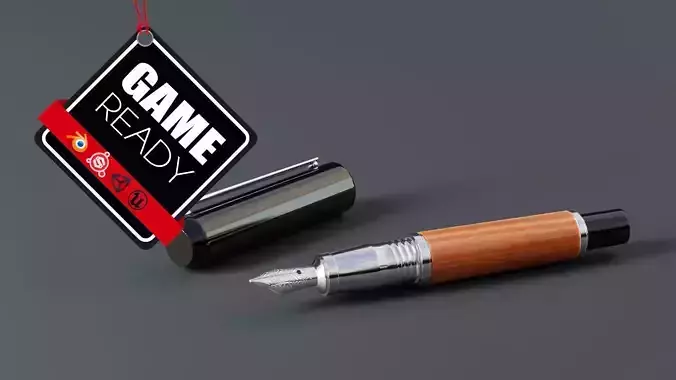 Fountain Pen Low-poly 3D model