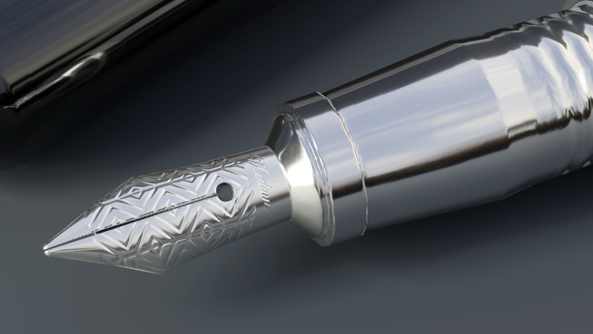 Fountain Pen Low-poly 3D model_2