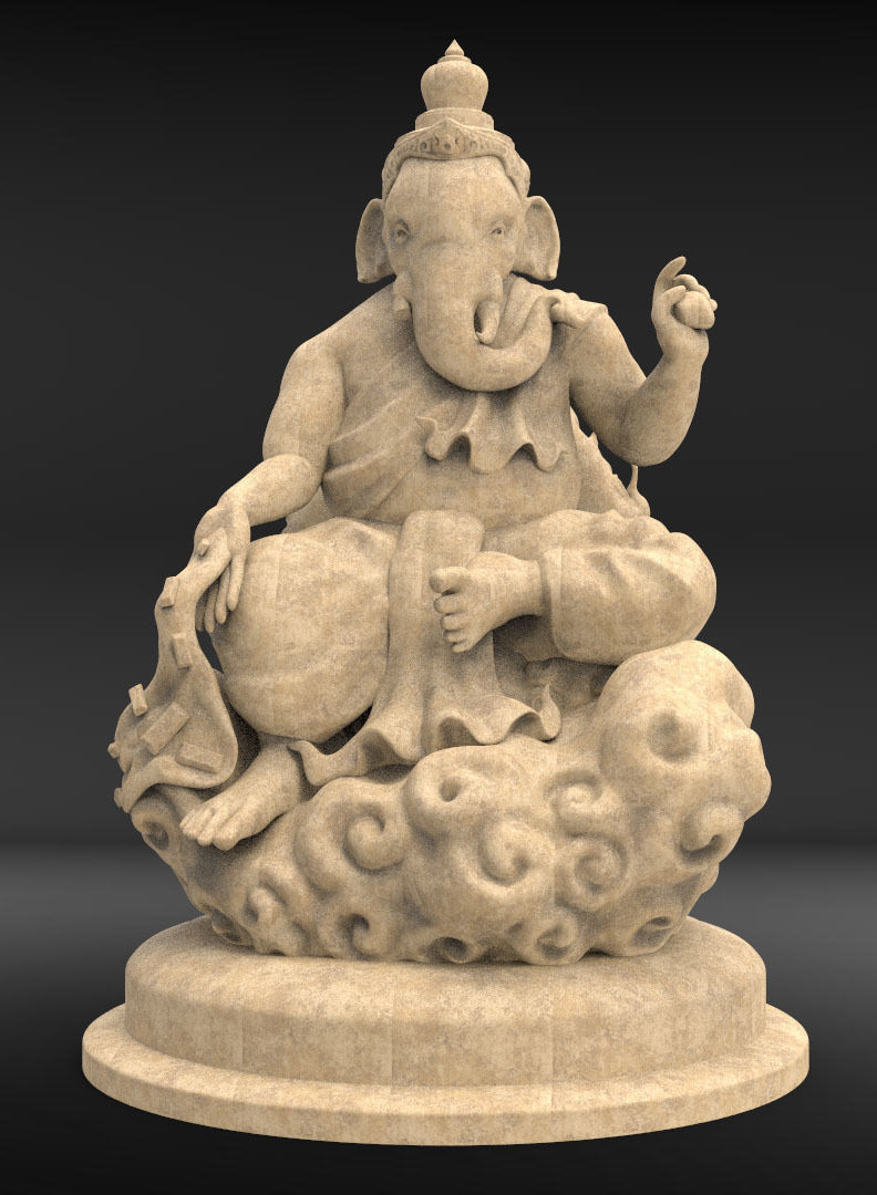 The Ganesh posture Give money 3D print model_3