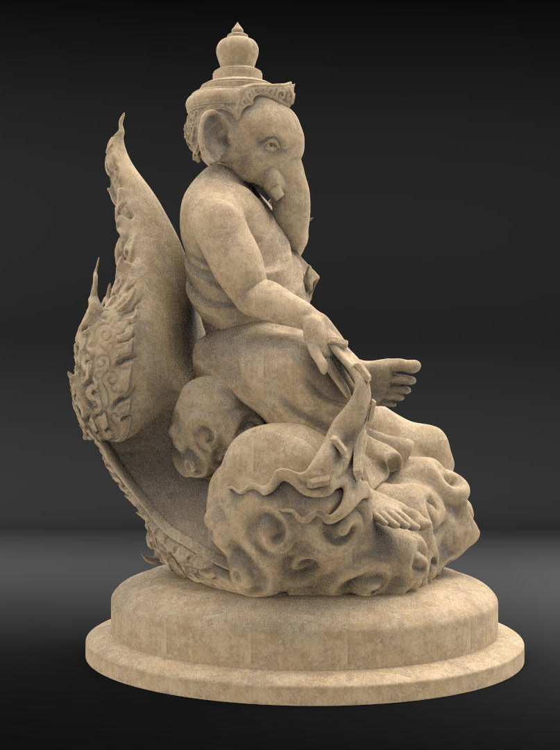 The Ganesh posture Give money 3D print model_2