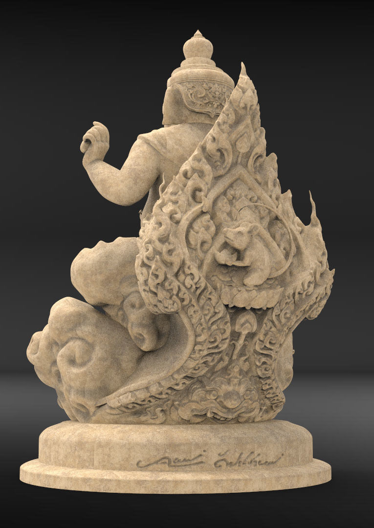 The Ganesh posture Give money 3D print model_5