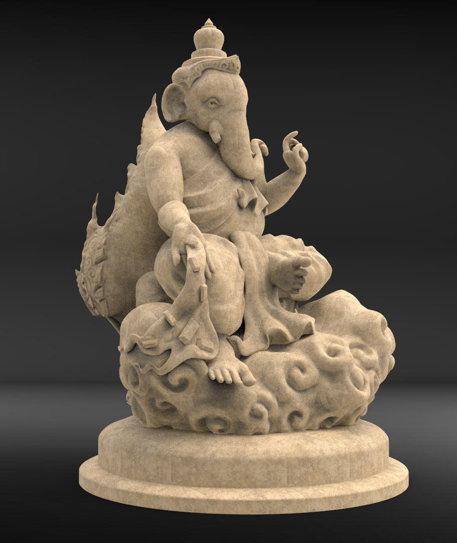 The Ganesh posture Give money 3D print model_4