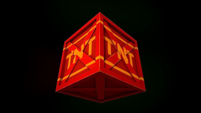 TNT Box Low-poly 3D model
