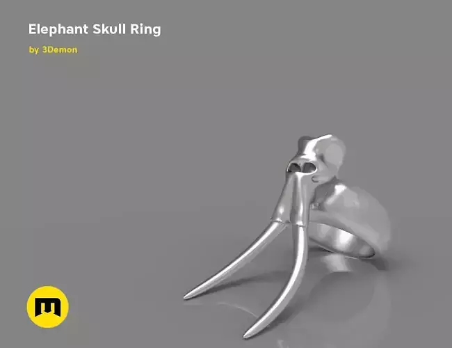 Elephant Skull and Ring Free 3D print model