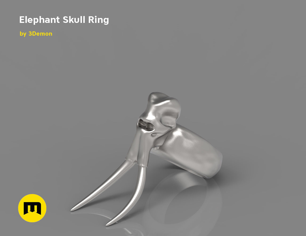Elephant Skull and Ring Free 3D print model_4