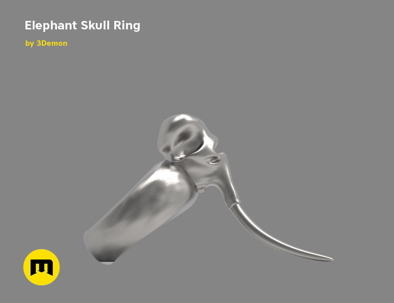 Elephant Skull and Ring Free 3D print model_2