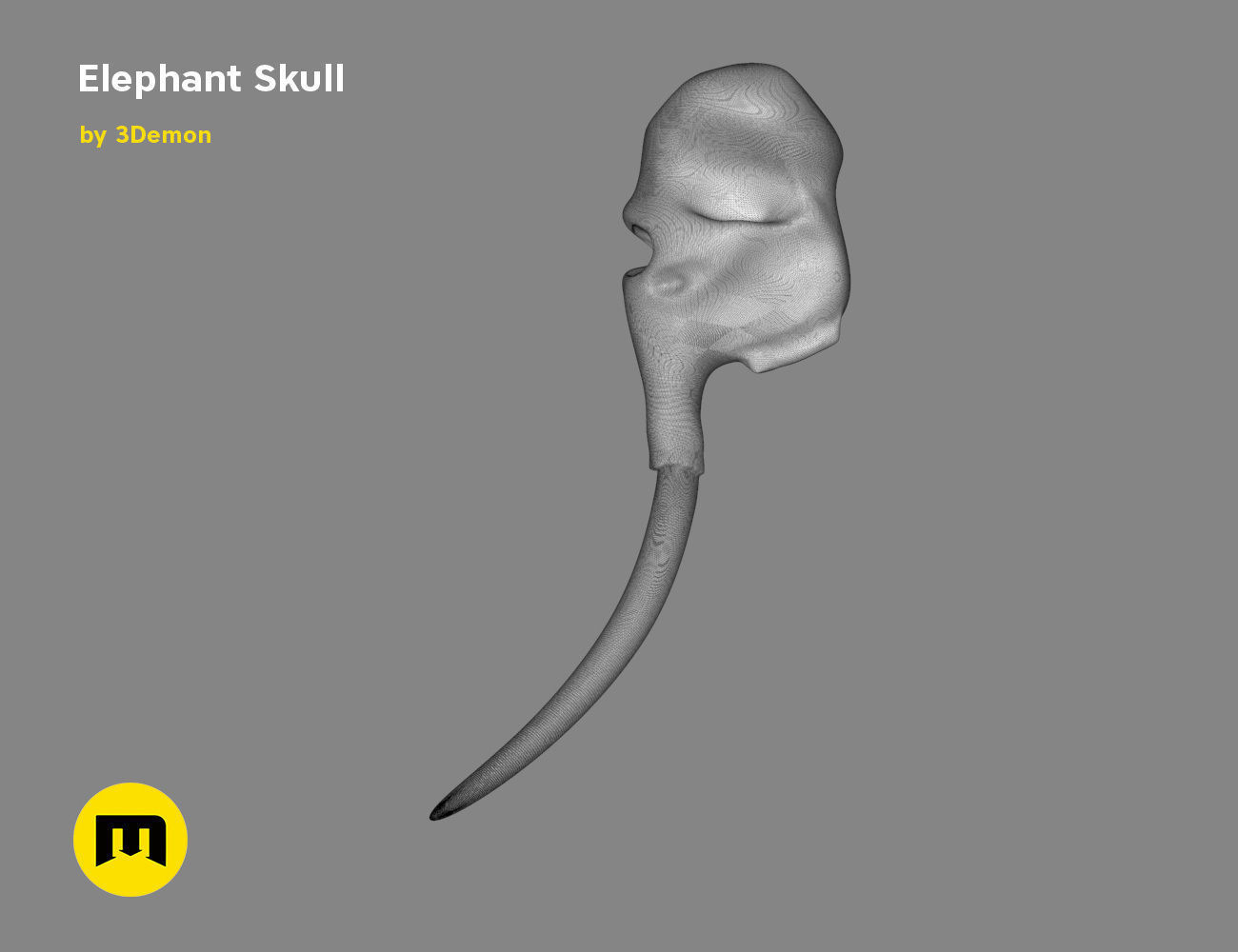 Elephant Skull and Ring Free 3D print model_18