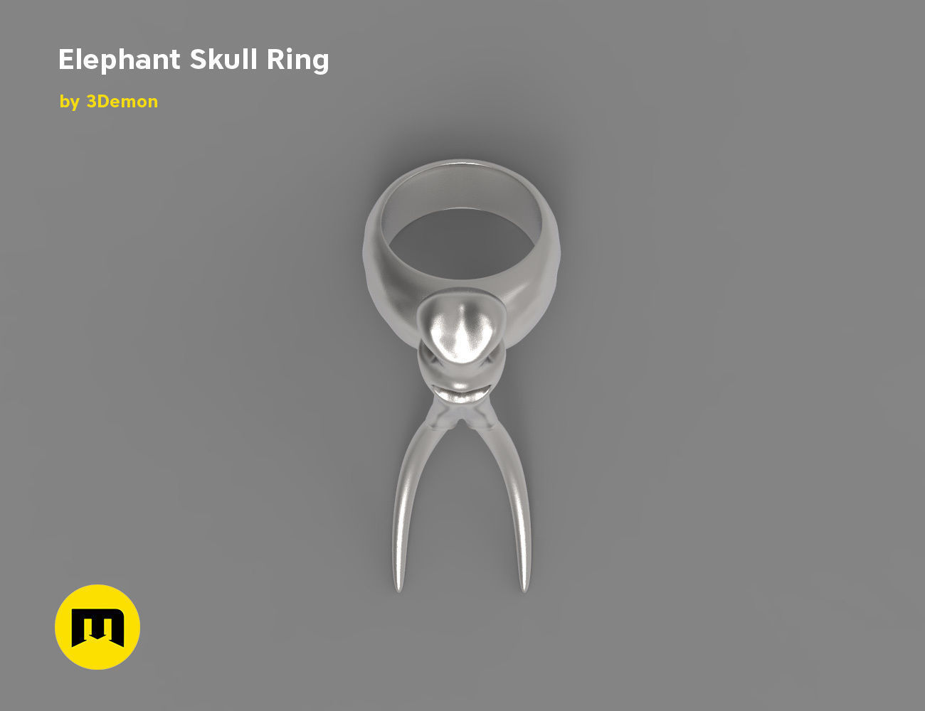 Elephant Skull and Ring Free 3D print model_5