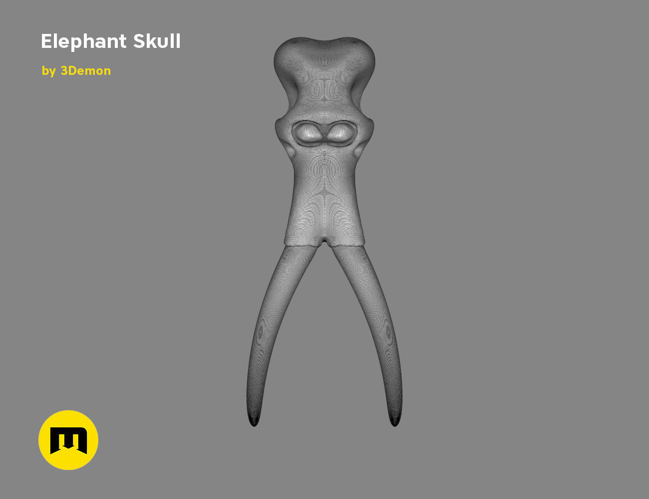 Elephant Skull and Ring Free 3D print model_15