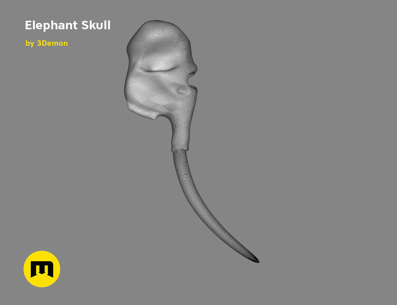 Elephant Skull and Ring Free 3D print model_17