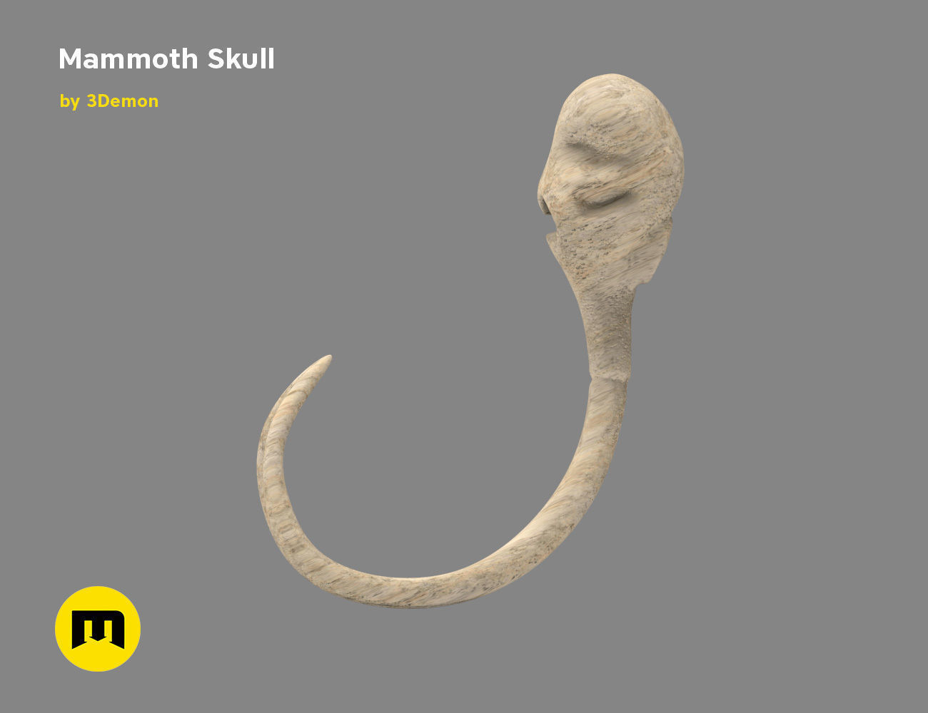 Mammoth Skull and Ring Free 3D print model_11