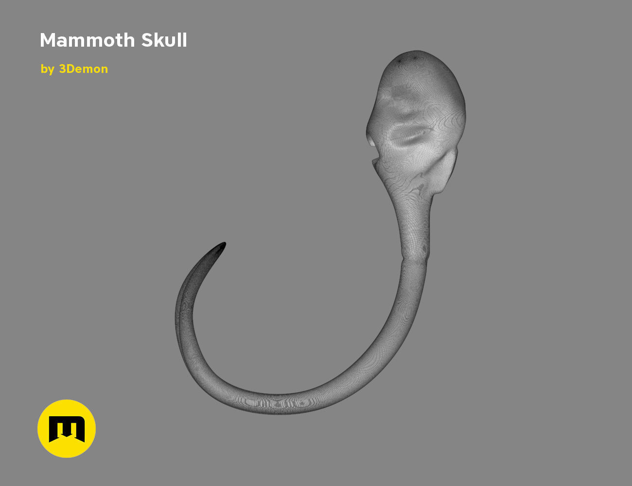 Mammoth Skull and Ring Free 3D print model_18