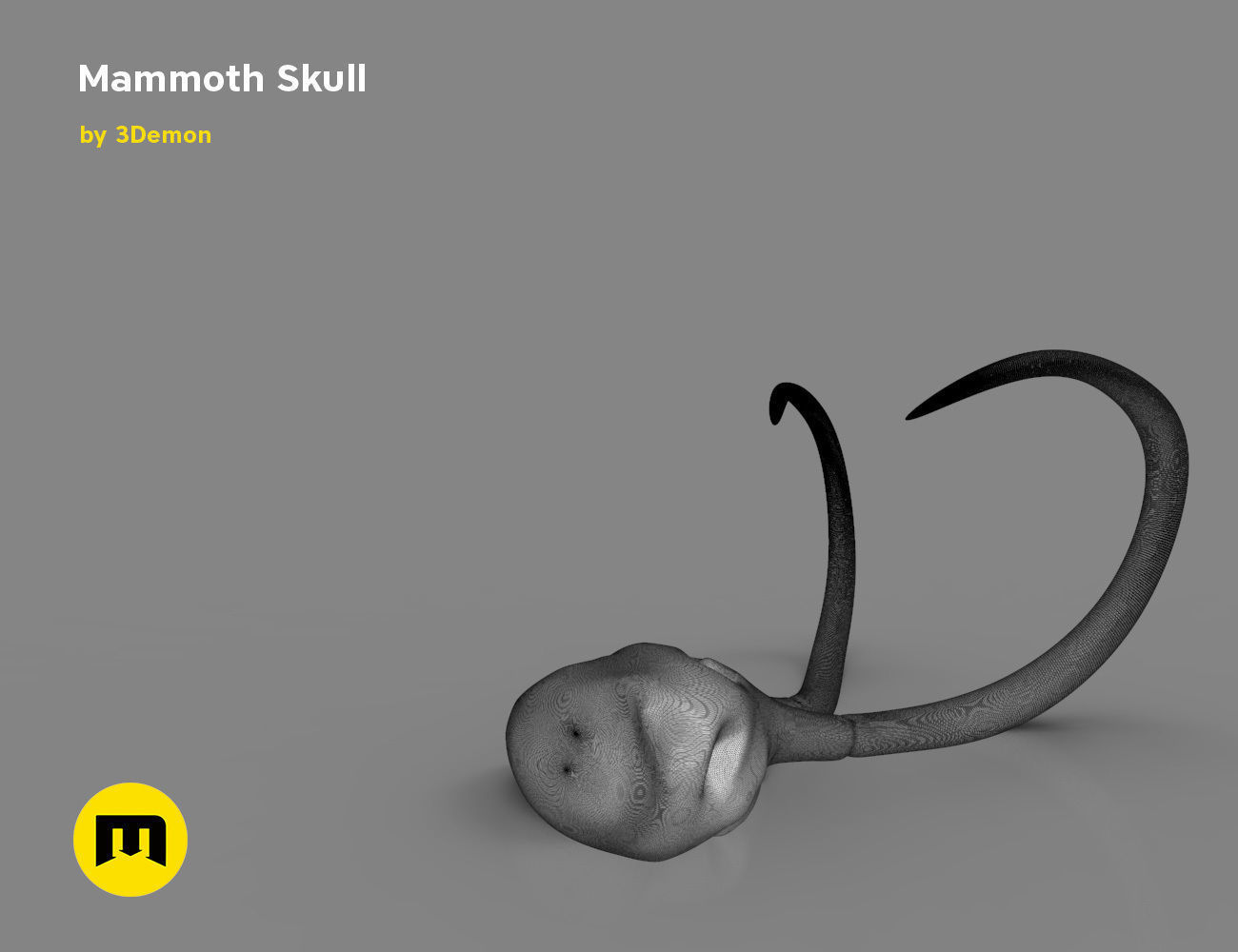 Mammoth Skull and Ring Free 3D print model_14