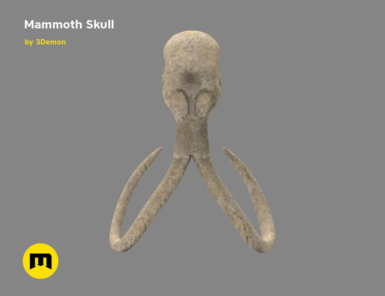 Mammoth Skull and Ring Free 3D print model_9