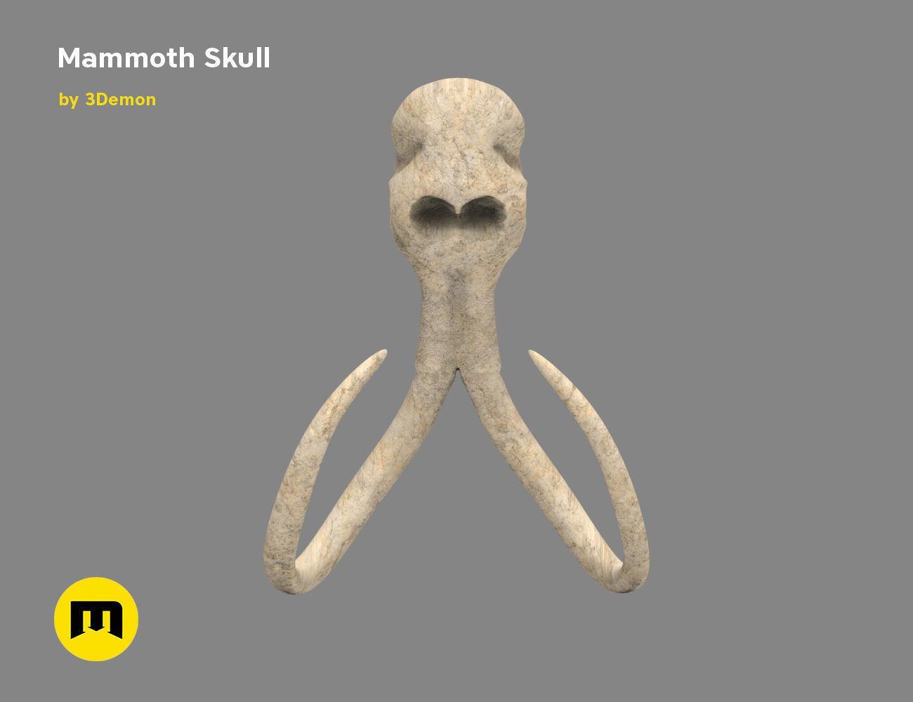 Mammoth Skull and Ring Free 3D print model_8