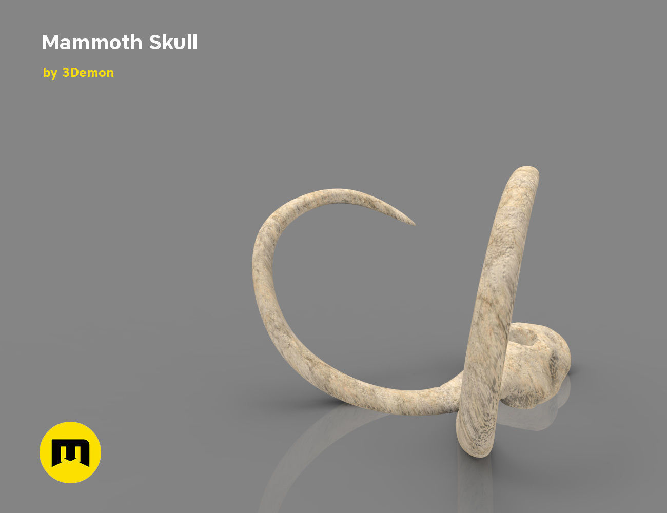Mammoth Skull and Ring Free 3D print model_12
