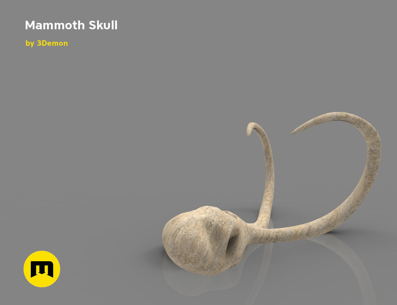 Mammoth Skull and Ring Free 3D print model_7
