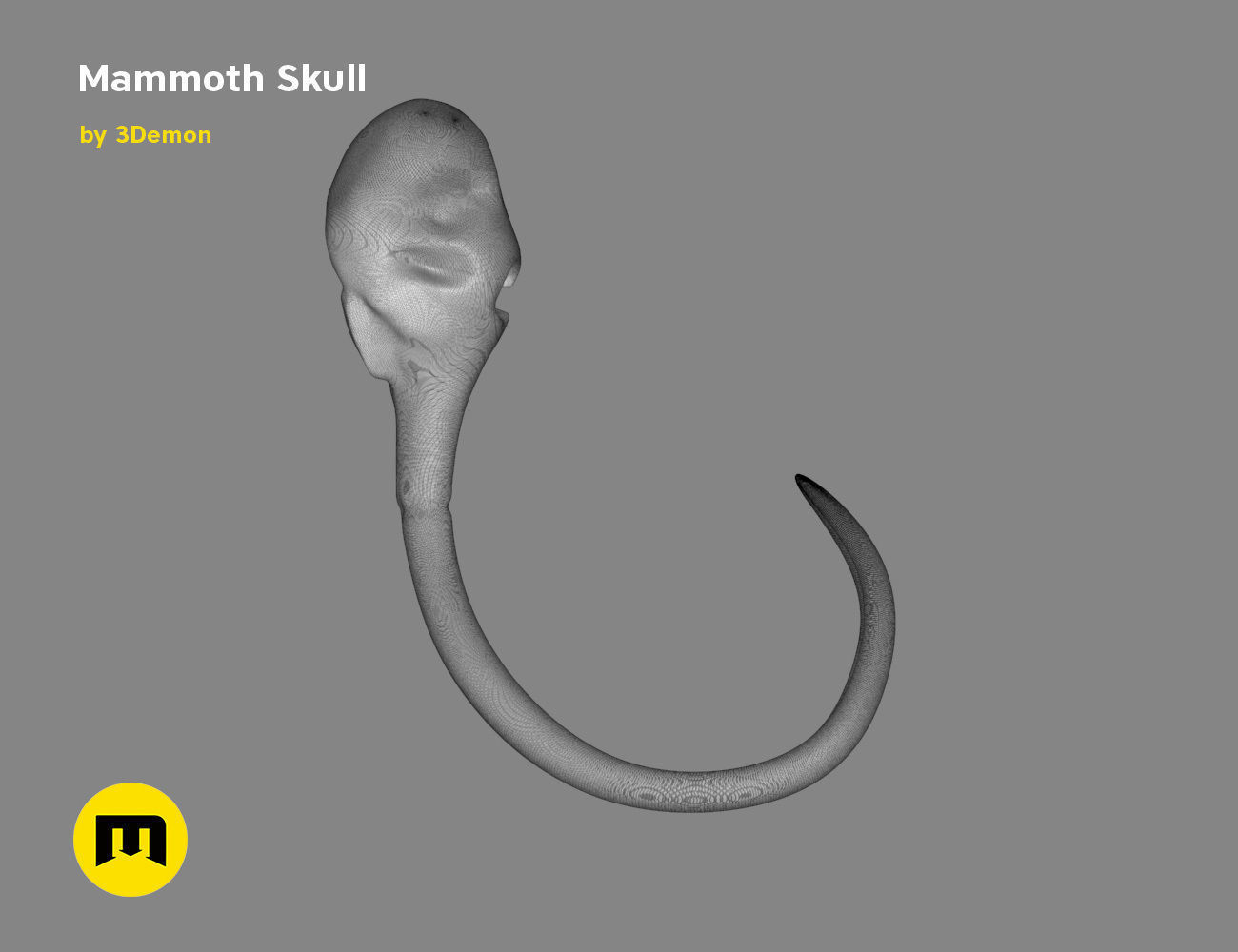 Mammoth Skull and Ring Free 3D print model_17