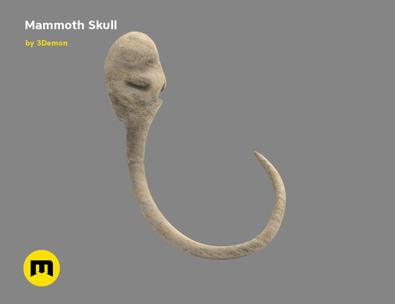 Mammoth Skull and Ring Free 3D print model_10