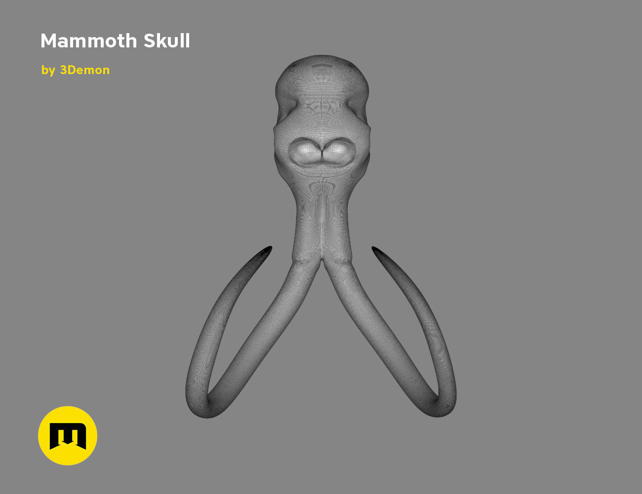 Mammoth Skull and Ring Free 3D print model_15