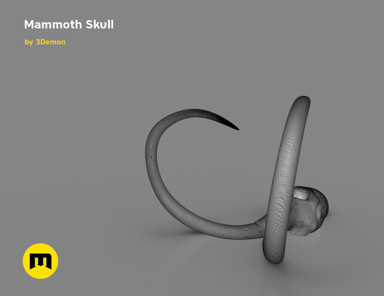 Mammoth Skull and Ring Free 3D print model_19