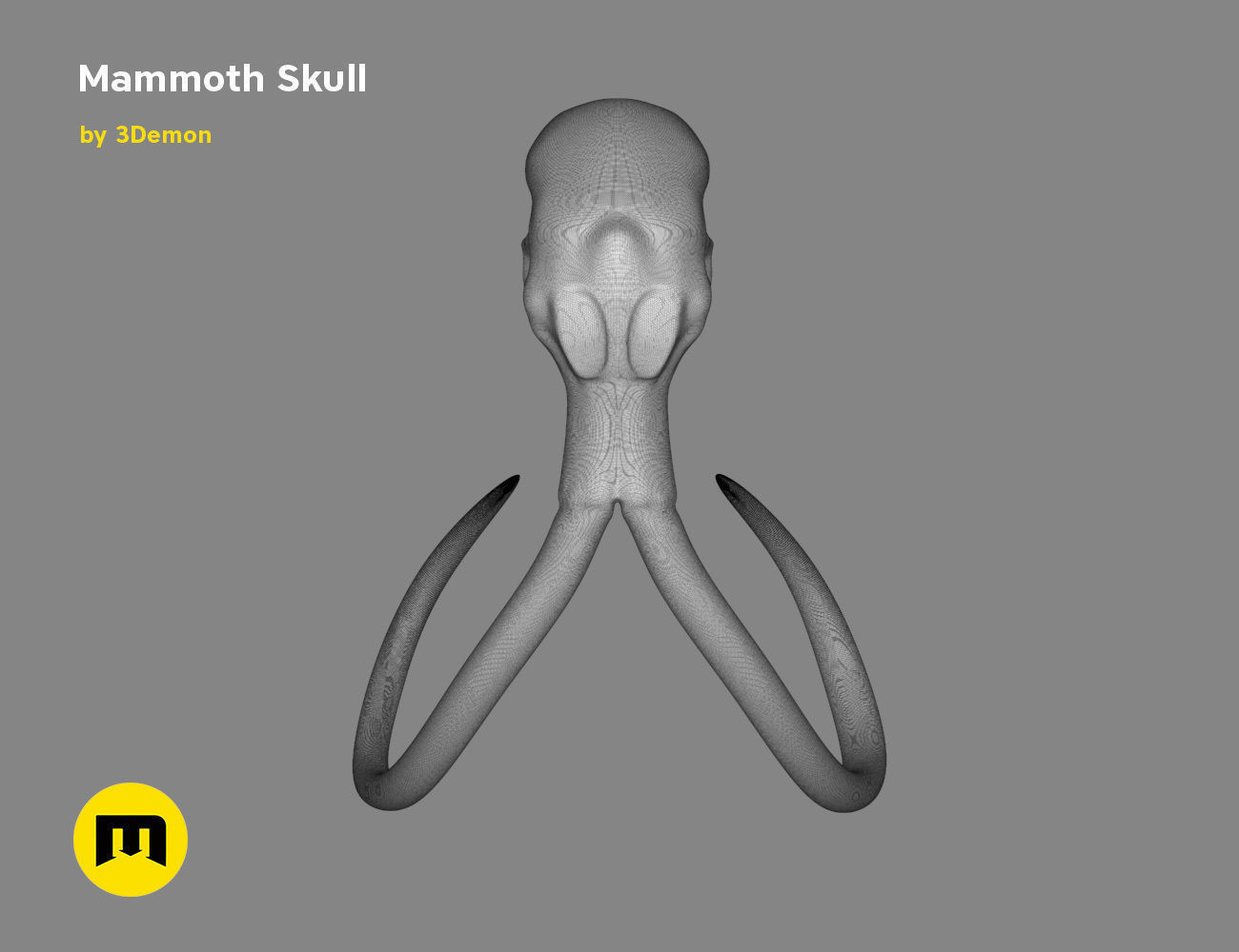 Mammoth Skull and Ring Free 3D print model_16