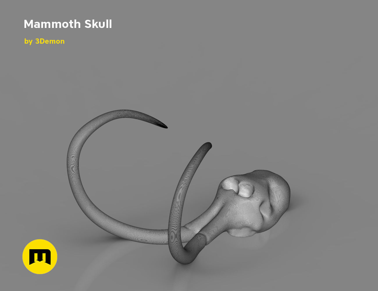 Mammoth Skull and Ring Free 3D print model_13