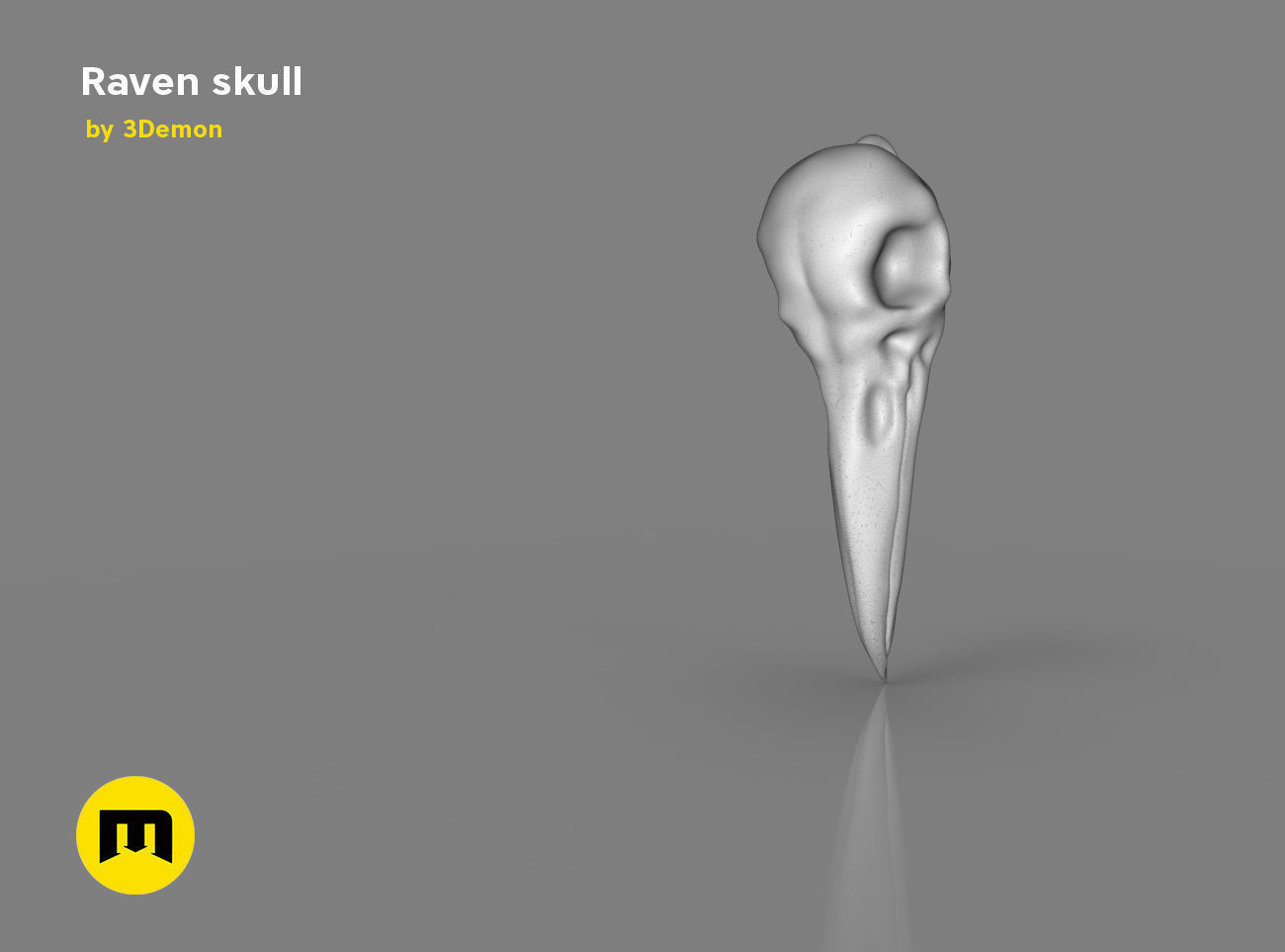 Raven Skull Free 3D print model_10