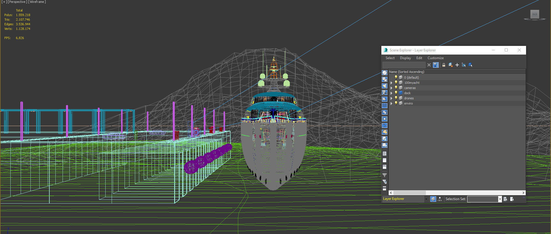 megayacht day and night scenes 3D model_14
