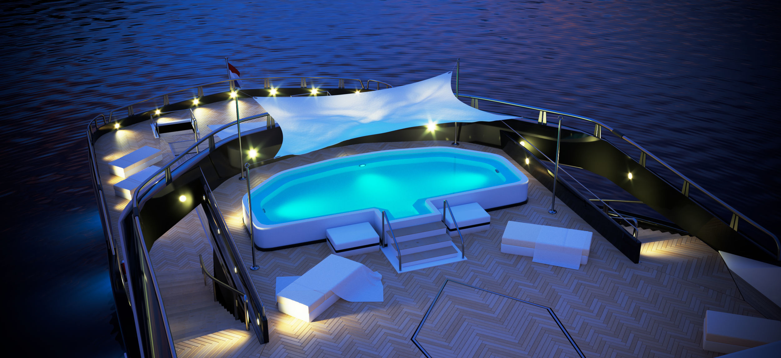 megayacht day and night scenes 3D model_5
