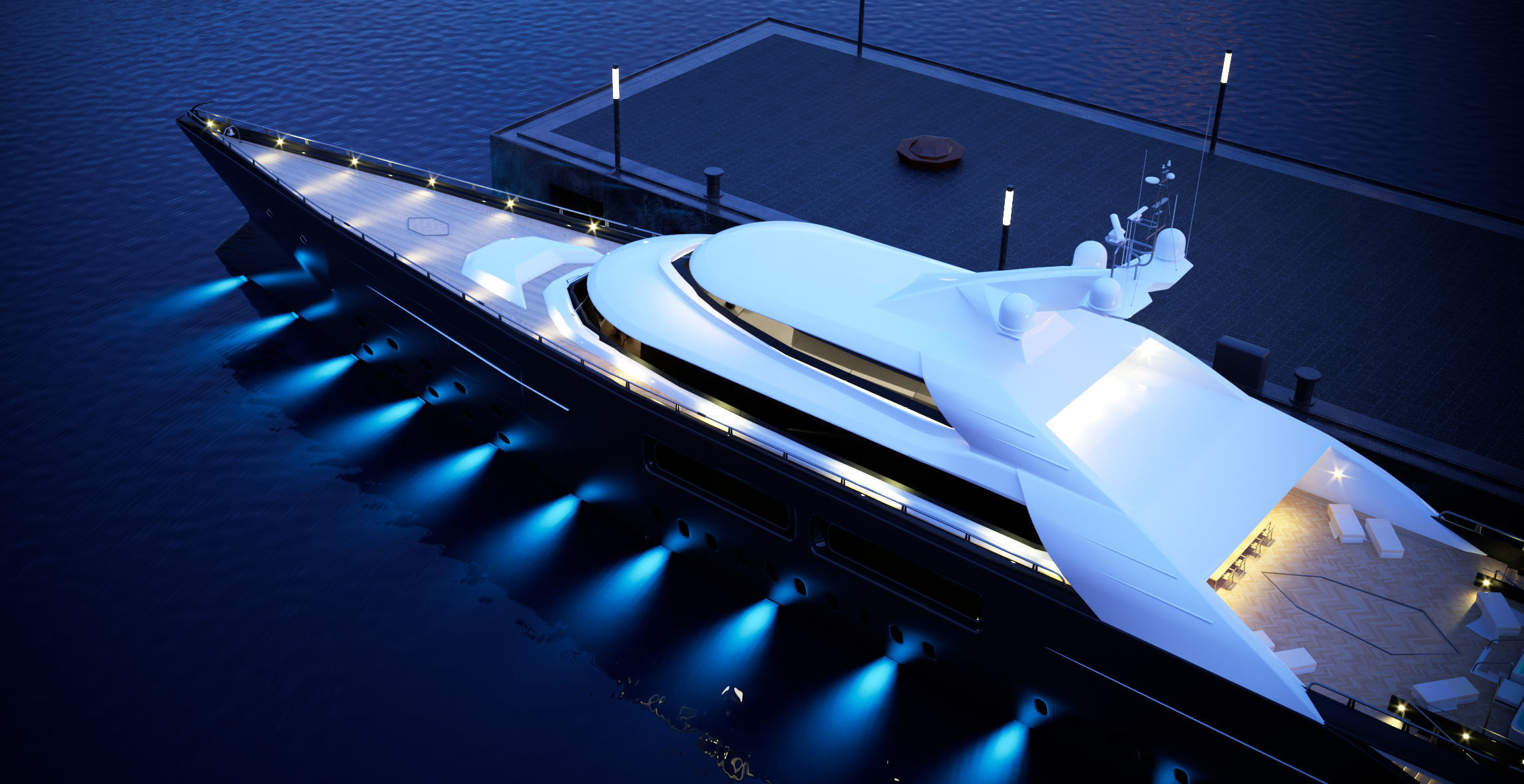megayacht day and night scenes 3D model_3